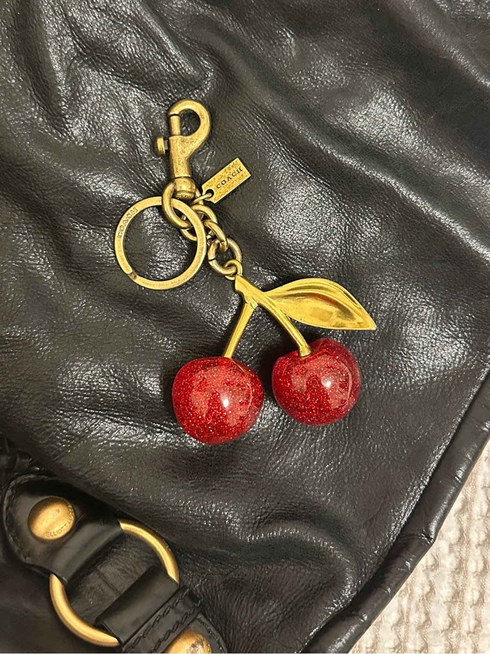 COACH Cherry Keychain Bag Charm - Red - Picture 4 of 5